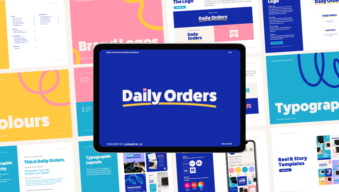 Daily Orders brand identity design and digital marketing assets by Complete Street
