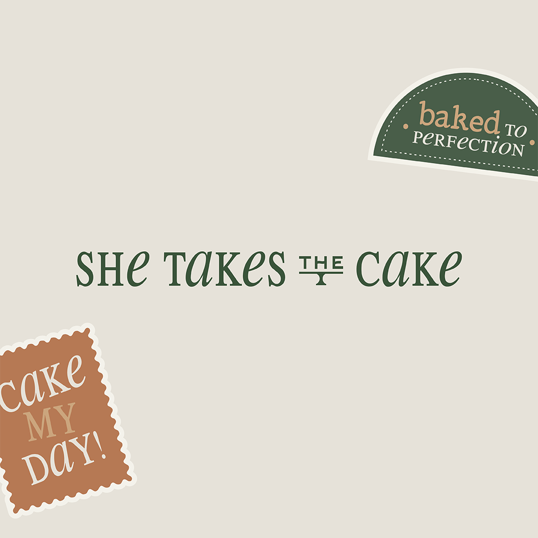 She Takes The Cake brand identity design and digital marketing assets by Complete Street