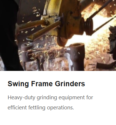 A worker using a heavy-duty swing frame grinder to cut metal, with sparks flying from the grinding process.