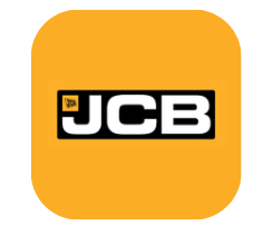 JCB mobile app logo on an orange background