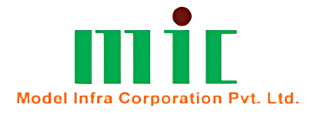 The logo of Model Infra Corporation Pvt. Ltd., featuring the letters 'mic' in green with an orange tagline below.