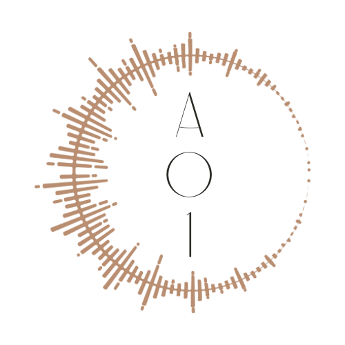 Audio waveform visualization with the text 'Aoi' in the center.