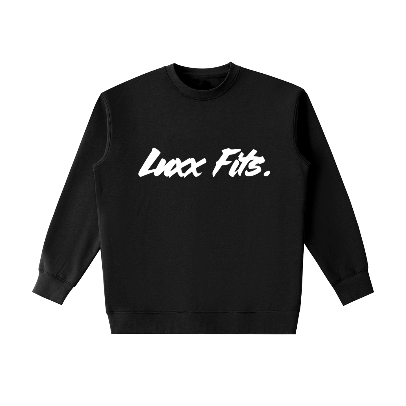 "LUXX FITS" Black Heavyweight Crewneck Sweatshirt