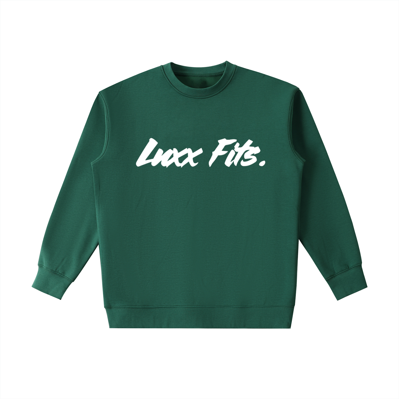 "LUXX FITS" Green Heavyweight Crewneck Sweatshirt