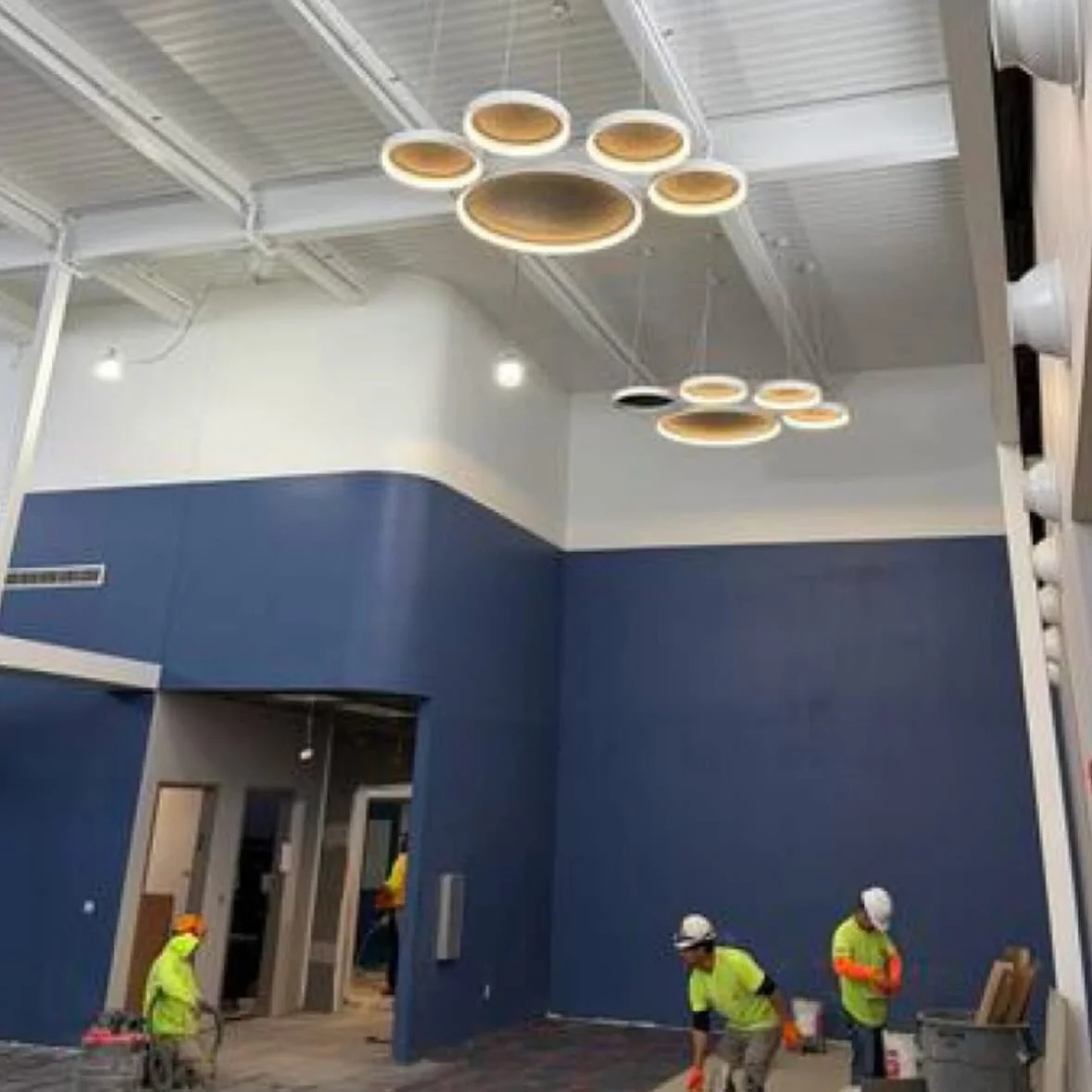 Despite the dumping of snow, construction continued throughout January and finishing touches are showing up everywhere inside the new home for @indyanimalcareservices at the corner of Raymond and Emerson. 🏠 🐾

There are paw print light fixtures in 
