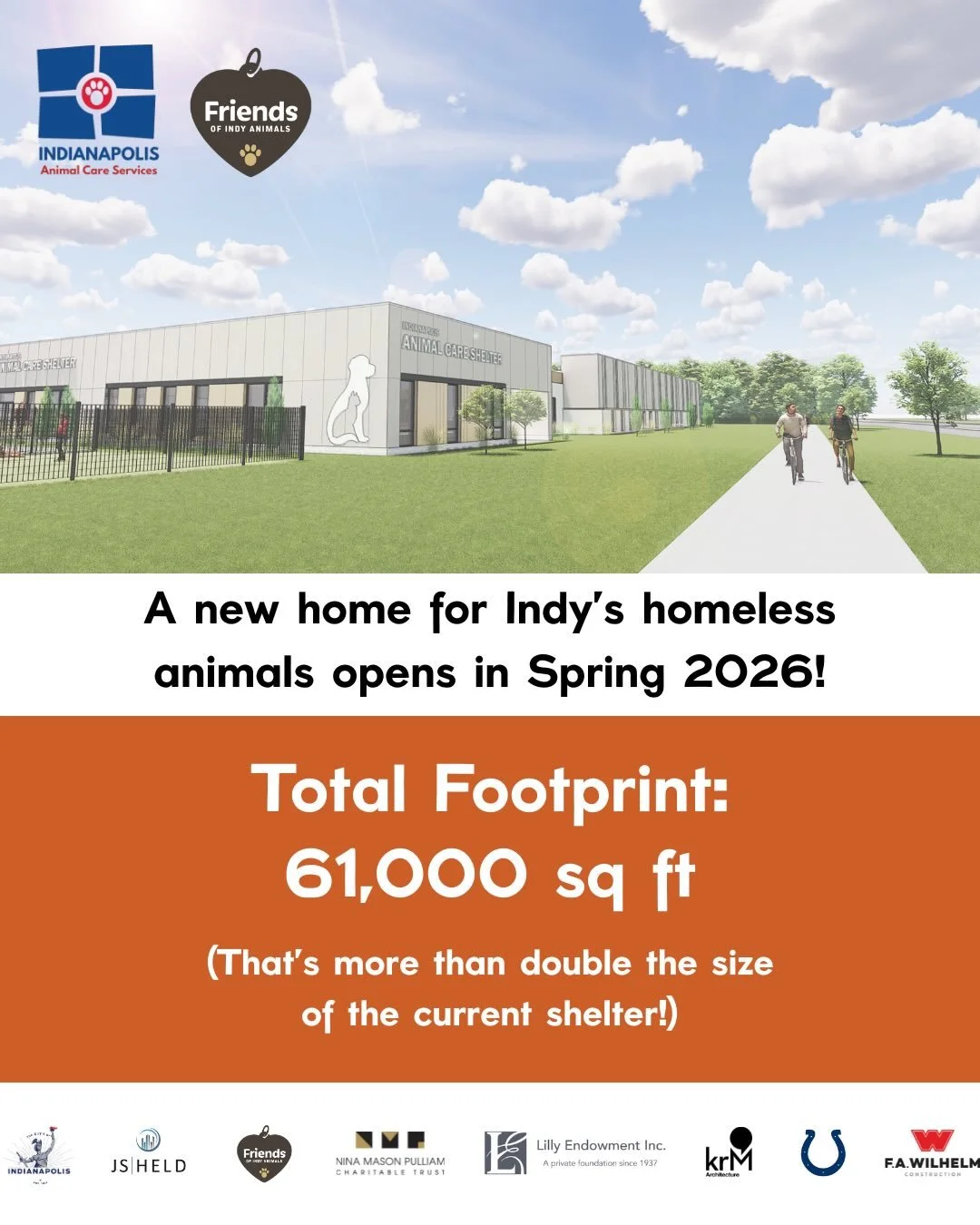 We can finally say @indyanimalcareservices is getting a new home THIS YEAR! 🏠 🐾 

After many years of hoping, planning, fundraising, digging and building, the vision will become a reality this spring when construction finishes in March and the buil