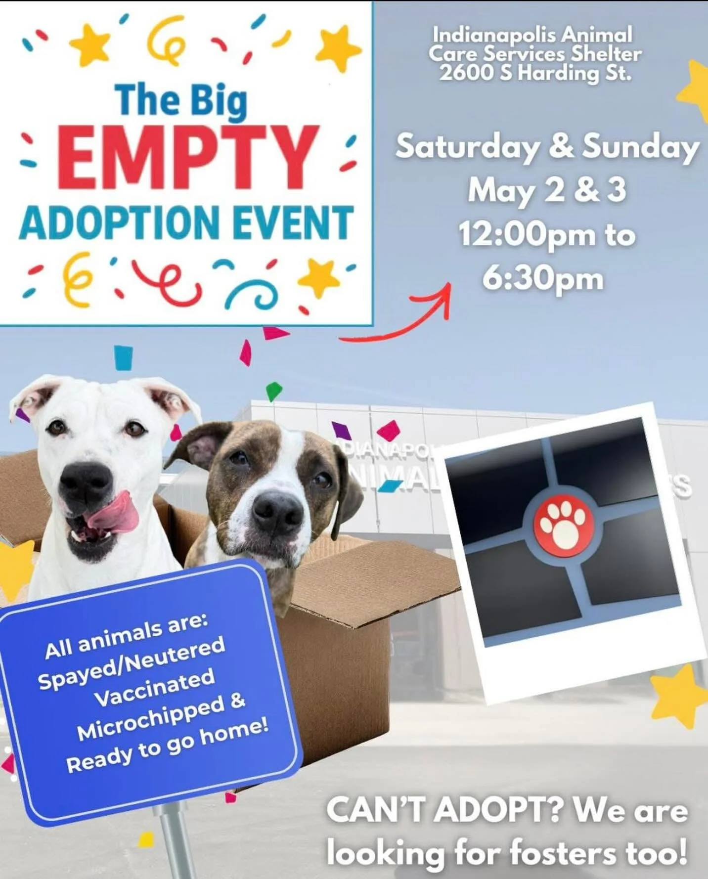 This weekend marks the FINAL big event and the LAST EVER adoption event at 2600 S. Harding St. 🐾❤️

This building has held so many memories, so many second chances, and so many happy tails over the years. Before @indyanimalcareservices closes the do