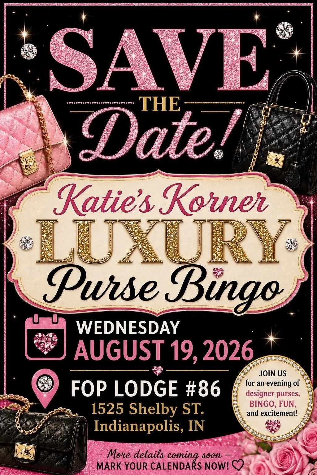 Katie's Korner Luxury Purse Bingo