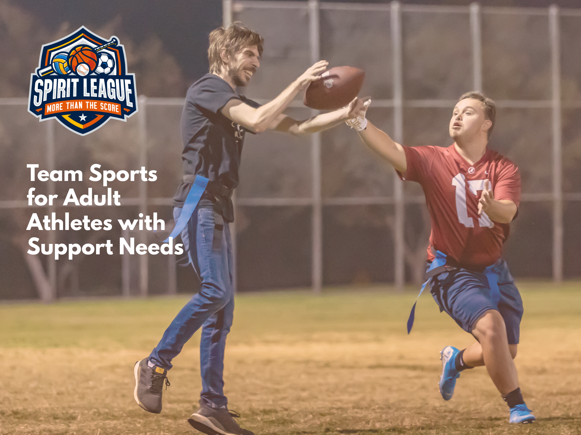 front of adult flag football table card for Spirit League 2026