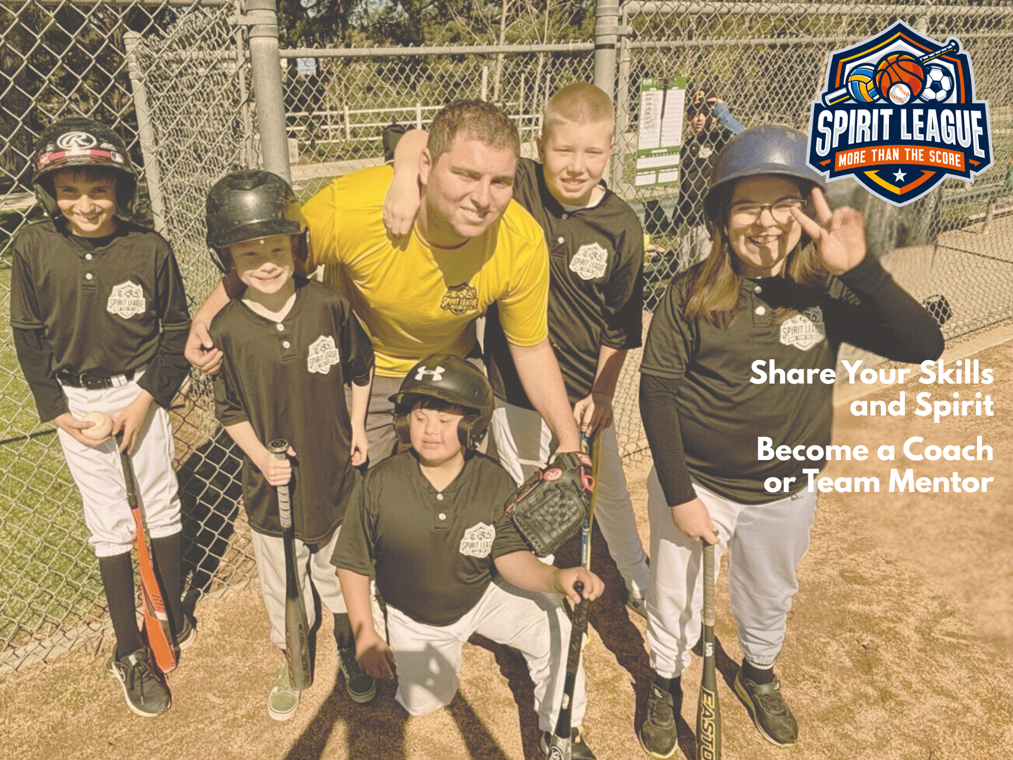 front of coaches & volunteers table card for Spirit League 2026