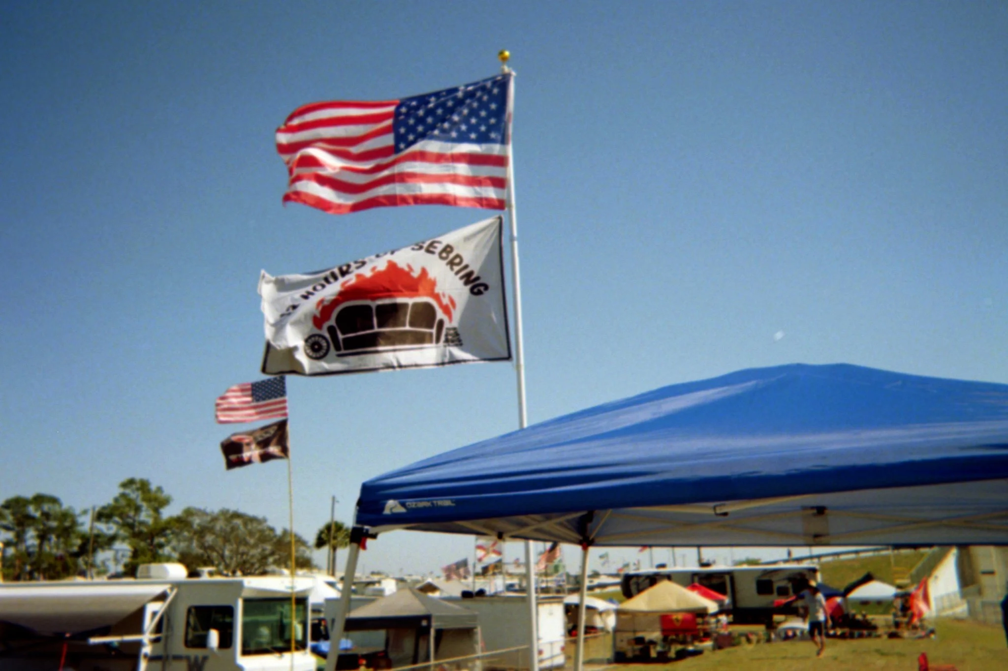 World Famous GTDeez flag flying alongside the US flag
