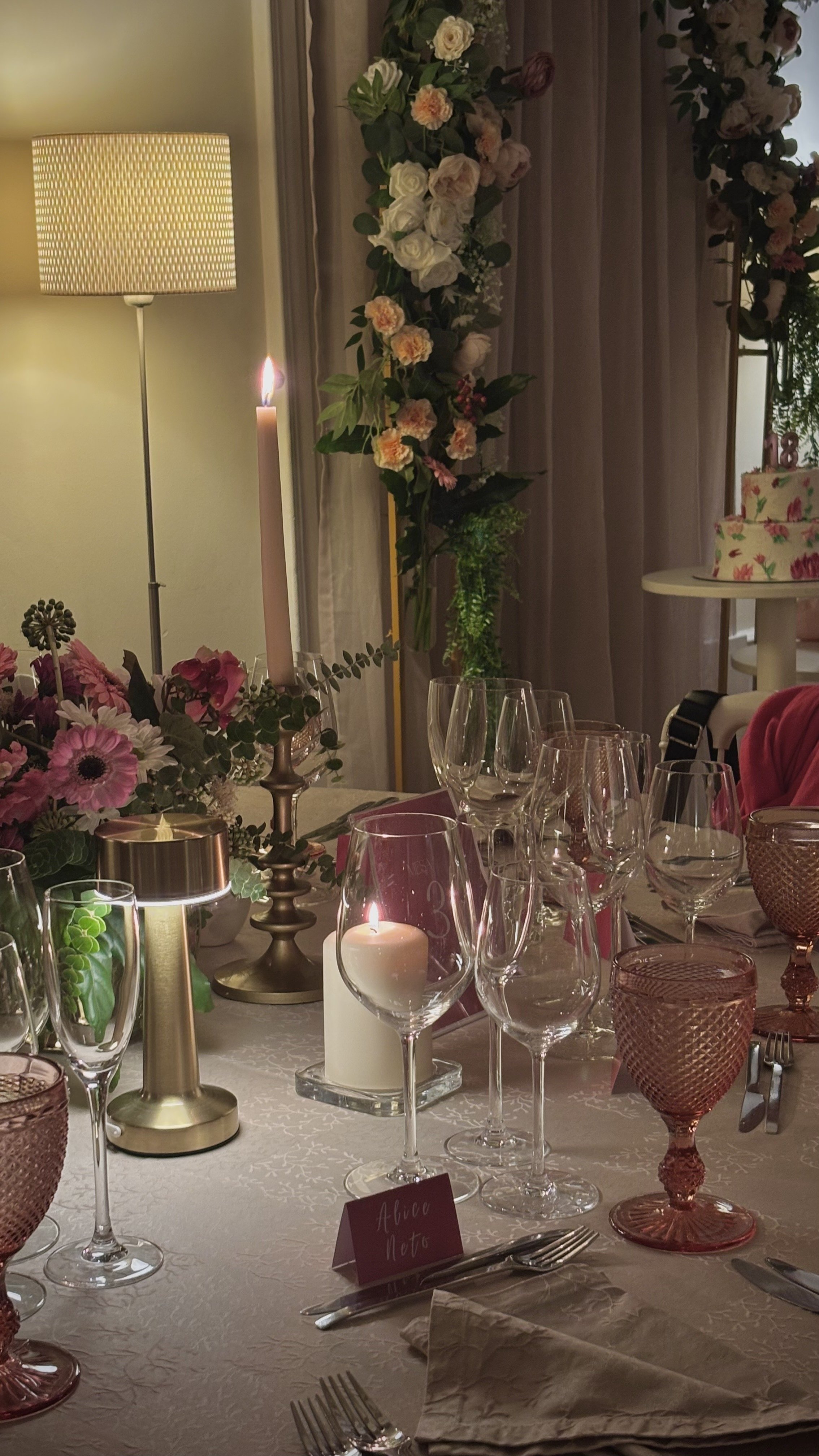 Custom styled tablescape with candles, flowers and decor led by brisbane celebrant, mc, and day-of coordinator