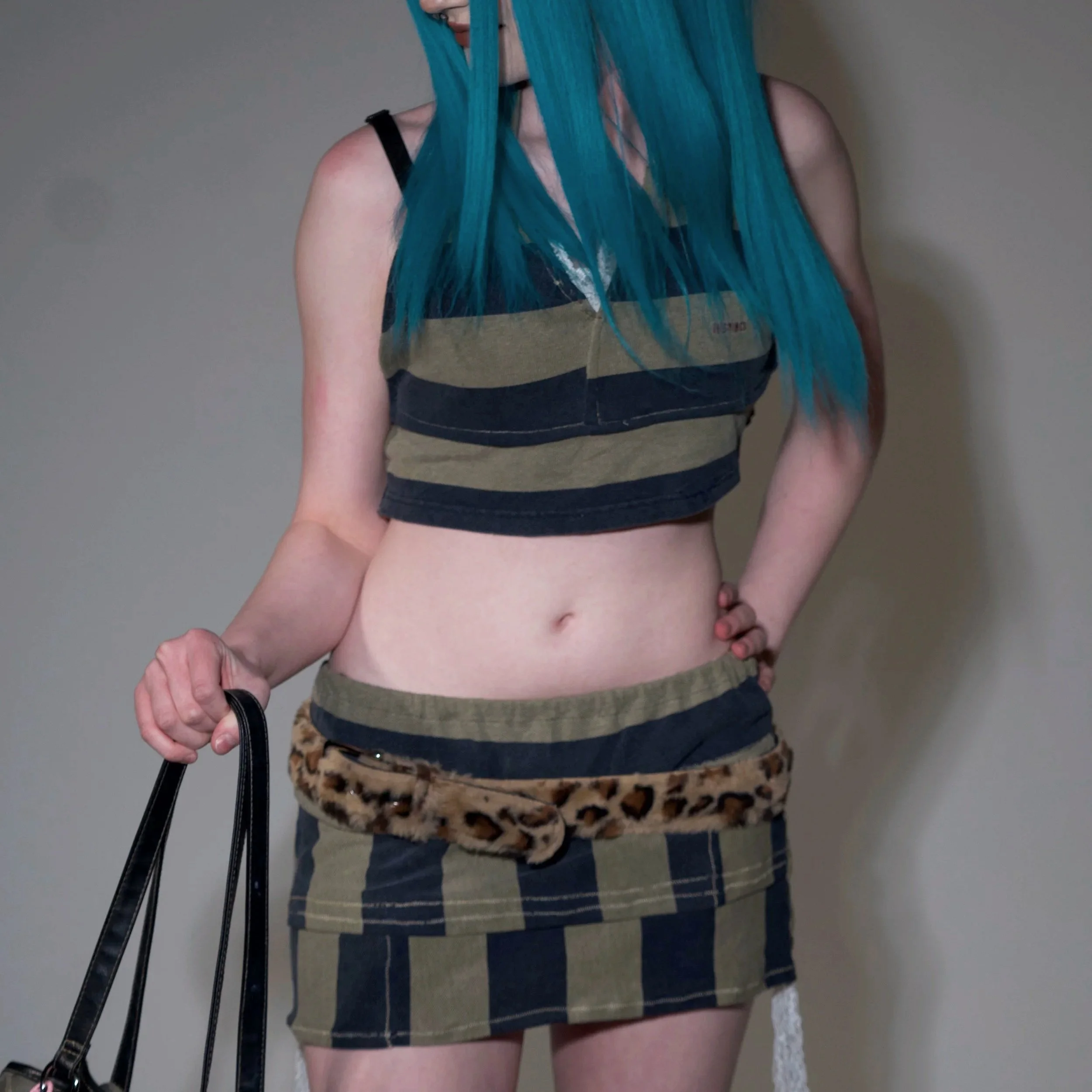 Green & Navy Striped Set ‧₊˚✩彡