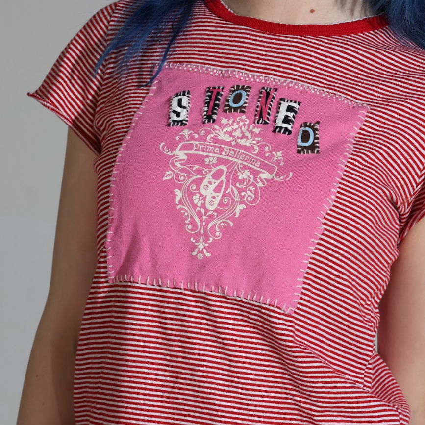 "Stoned" Patchwork Baby Tee