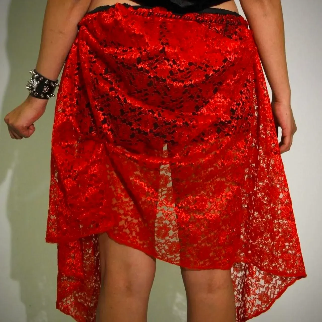 Red Lace Layered Skirt 𐙚˚⊹♡