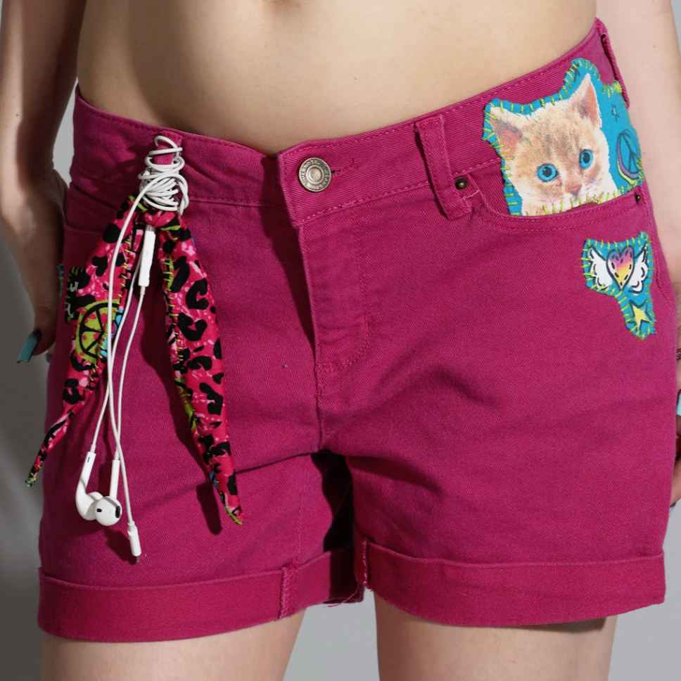Roller Kitty Patchwork Shorts ⚞^. .^⚟