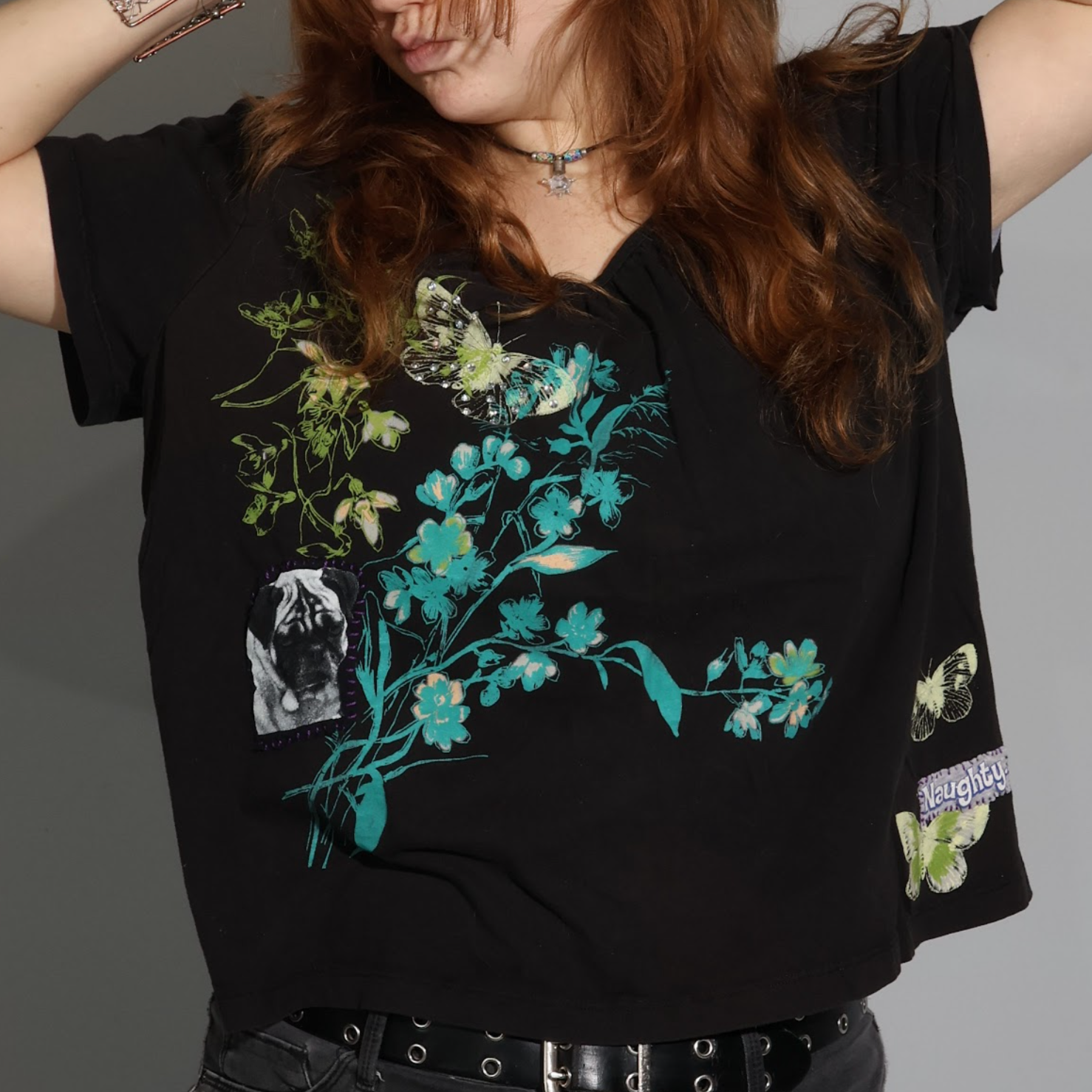 Rhinestone Butterfly Top  ࣪˖ ִֶָ𐀔