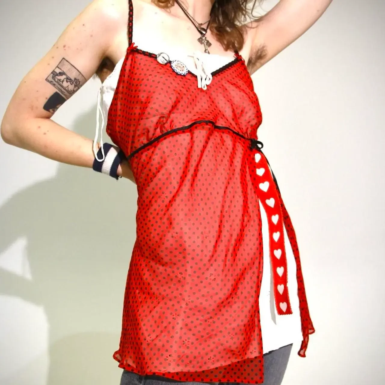 Red & Black Polka Dot Cami ˚ʚ♡ɞ˚