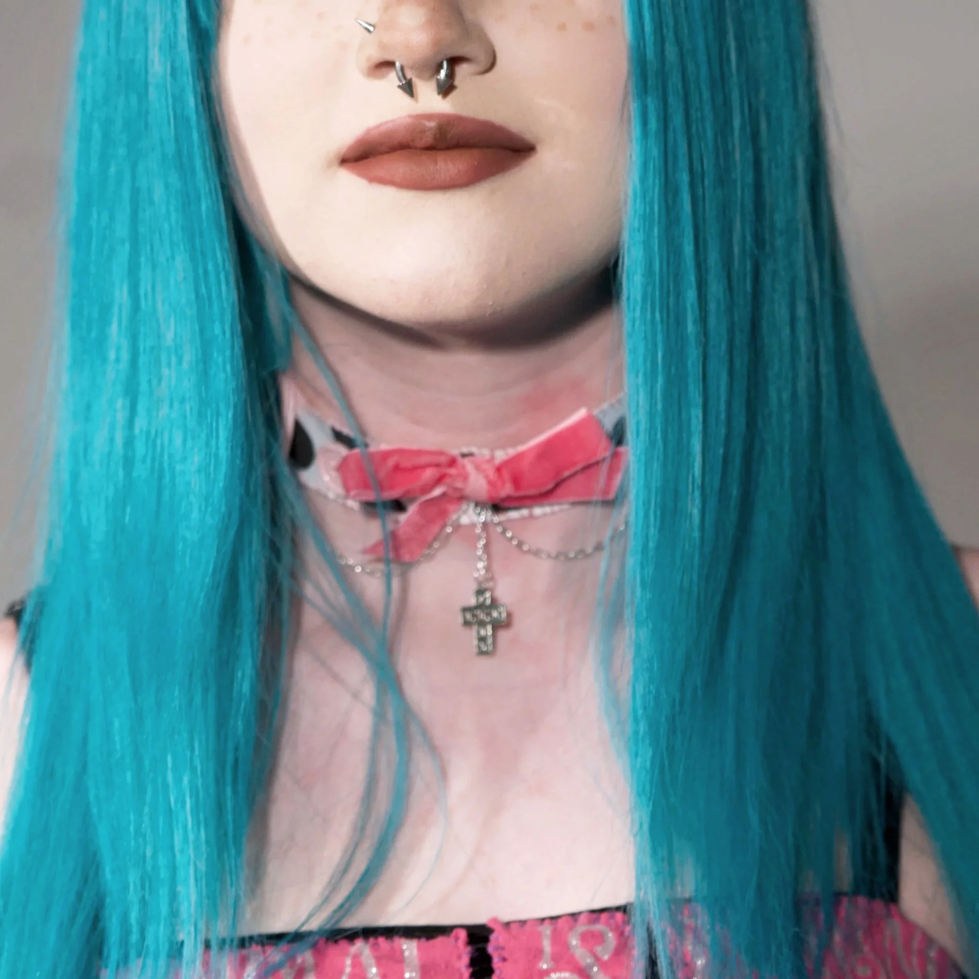 Pink & Polka Dot Choker ೀ