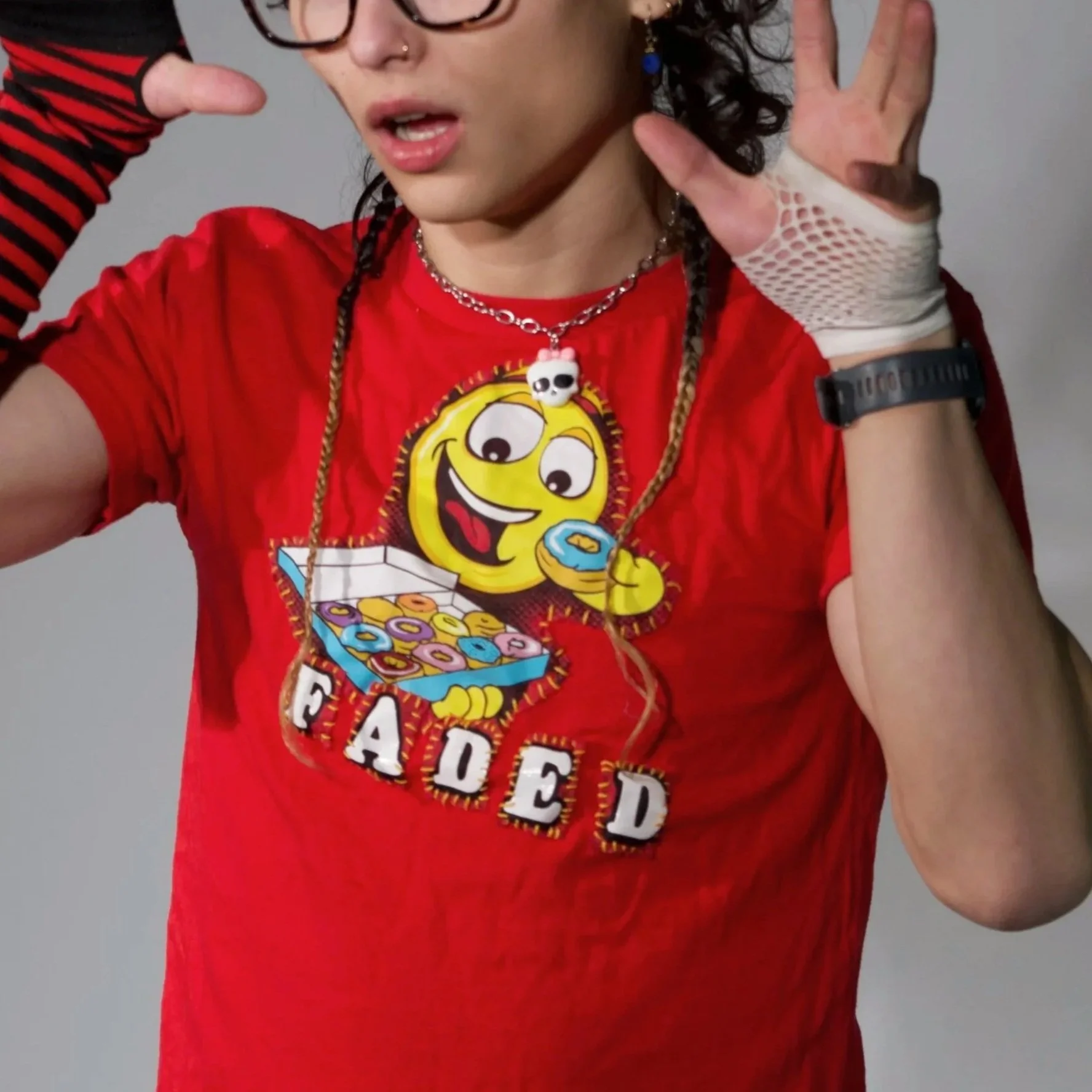 Faded Emoji Donut Baby Tee (⸝⸝๑﹏๑⸝⸝)