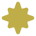 A gold-colored abstract spark