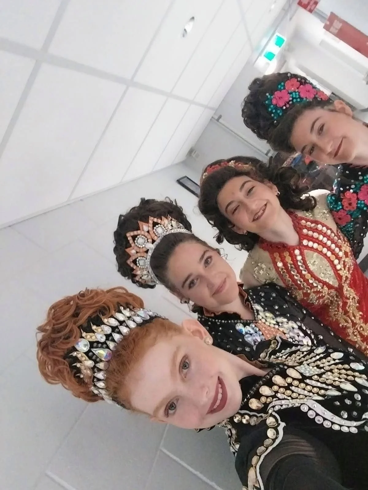 The Dalriada Irish dancers backstage at the Townsville eistedford,