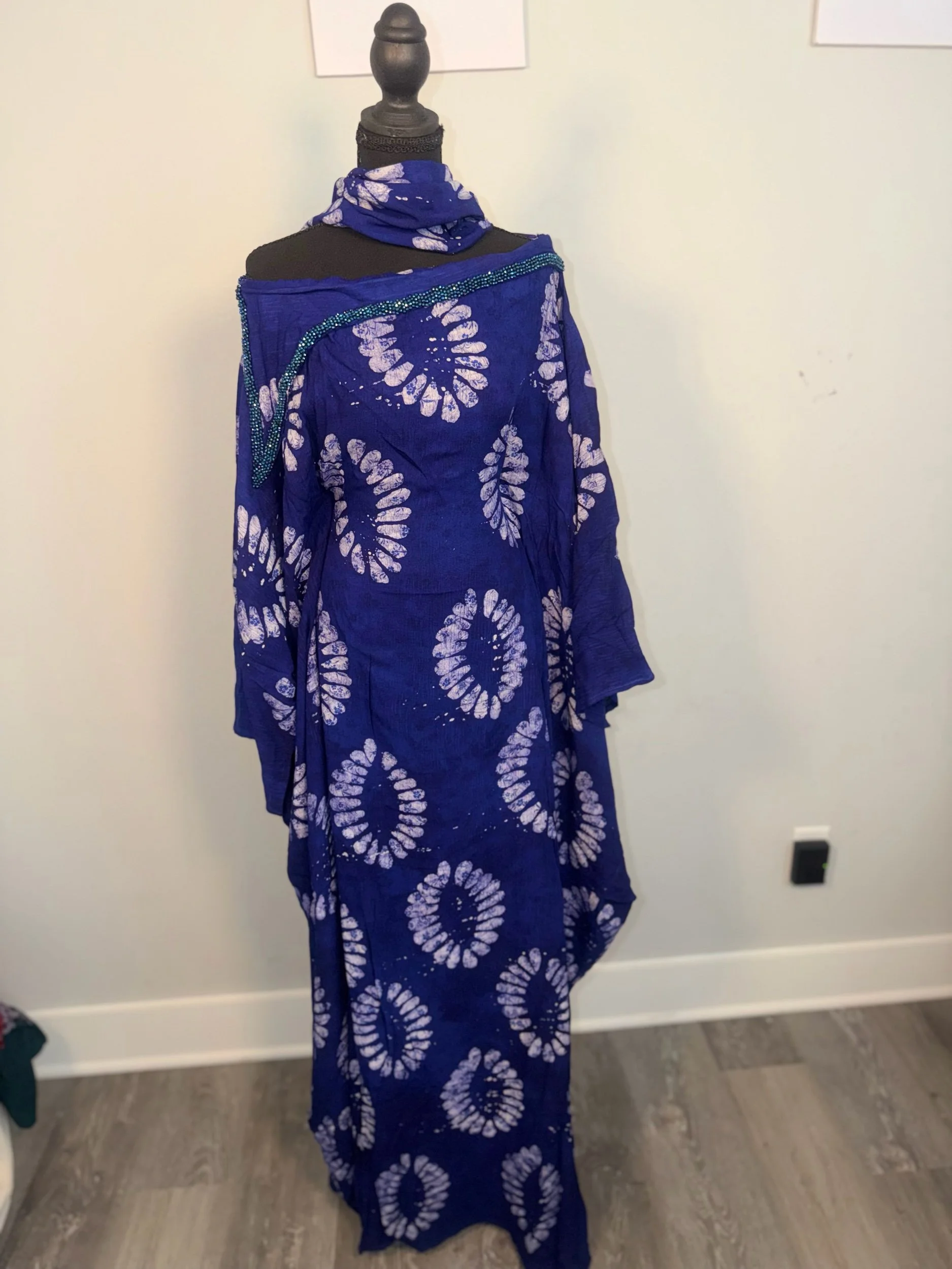 Adire Boubou Off Shoulder