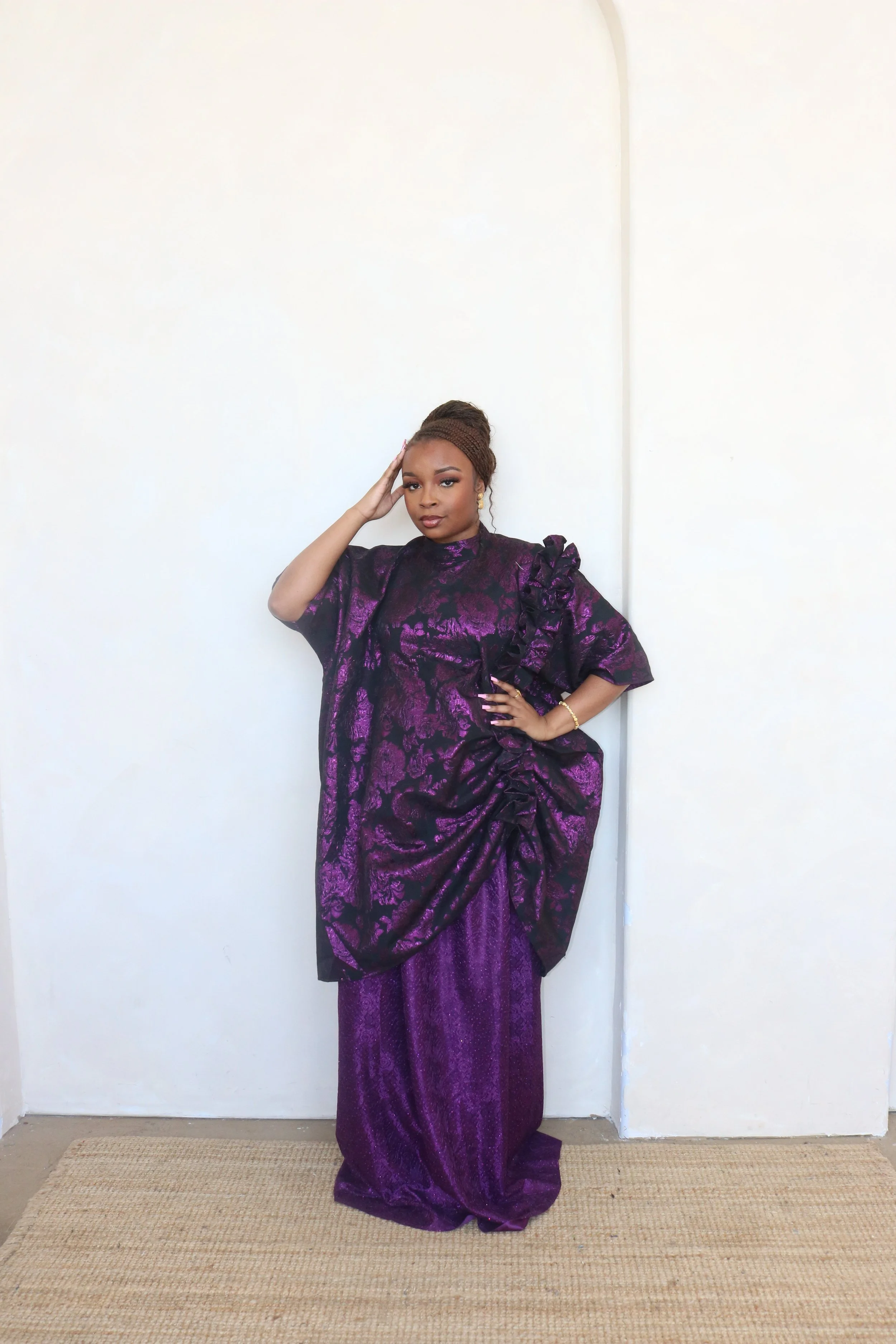 PURPLE BROCADE BOUBOU