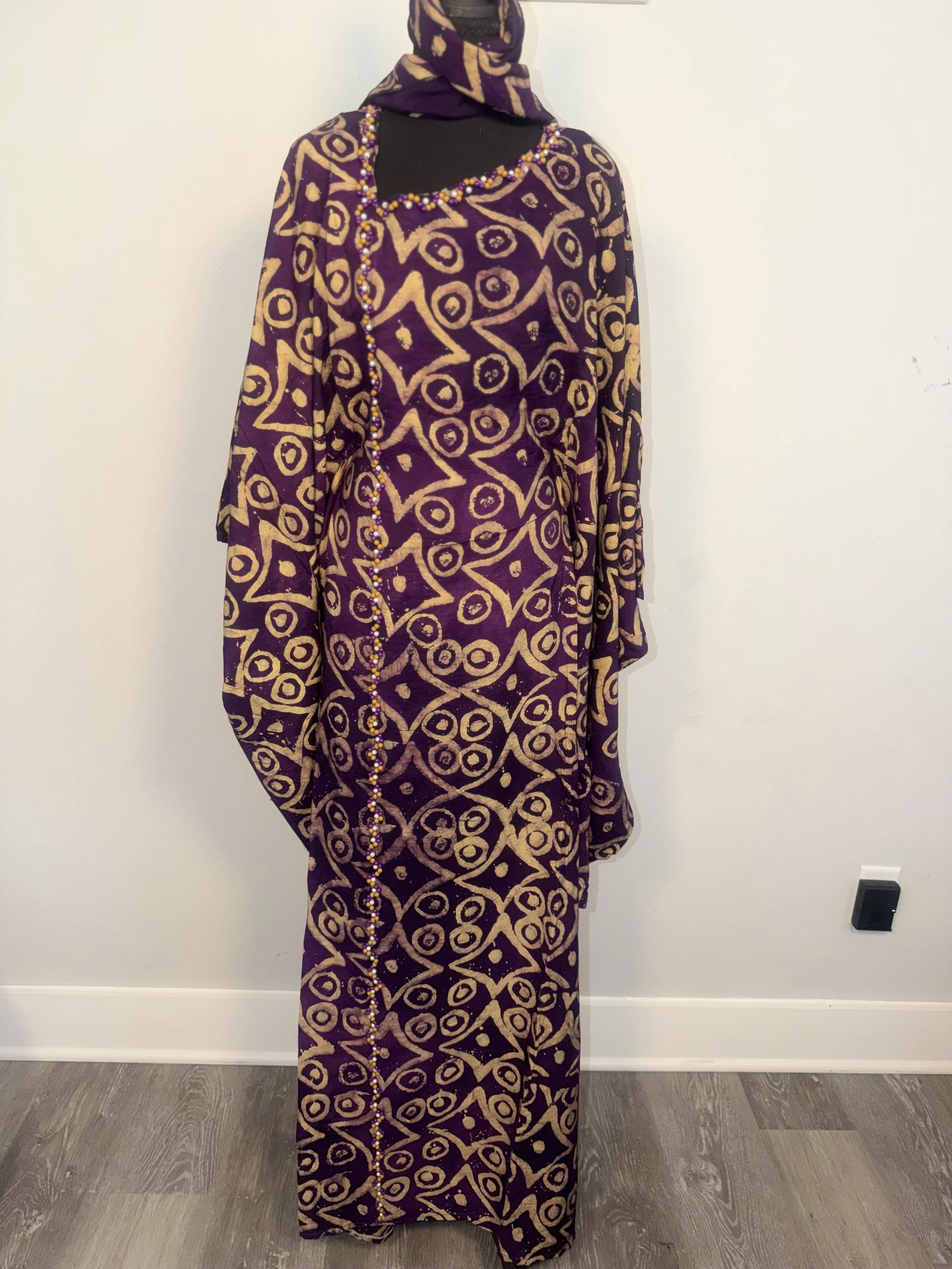 Adire Boubou Off Shoulder
