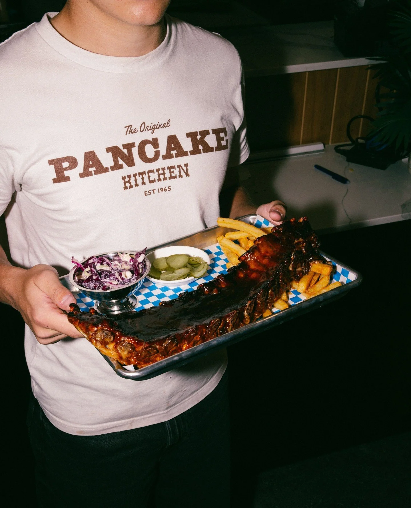Get a closer look! 🍖 Our BBQ Ribs are everything you want them to be, sticky, saucy and falling off the bone. ⁠
⁠
Come in and get amongst it. ✨⁠
⁠
#PANCAKEKITCHEN