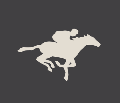 Silhouette of a person riding a horse in motion, representing County Racing Victoria