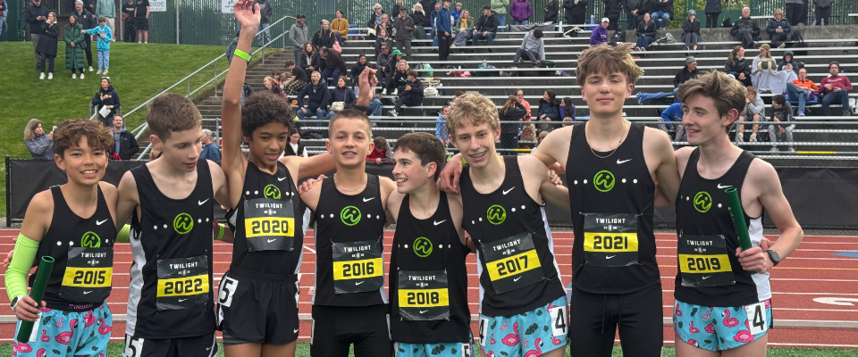 The Whisper Boys 4x800 team took home 1st place at the 2026 Nike/Jesuit Twilight meet.