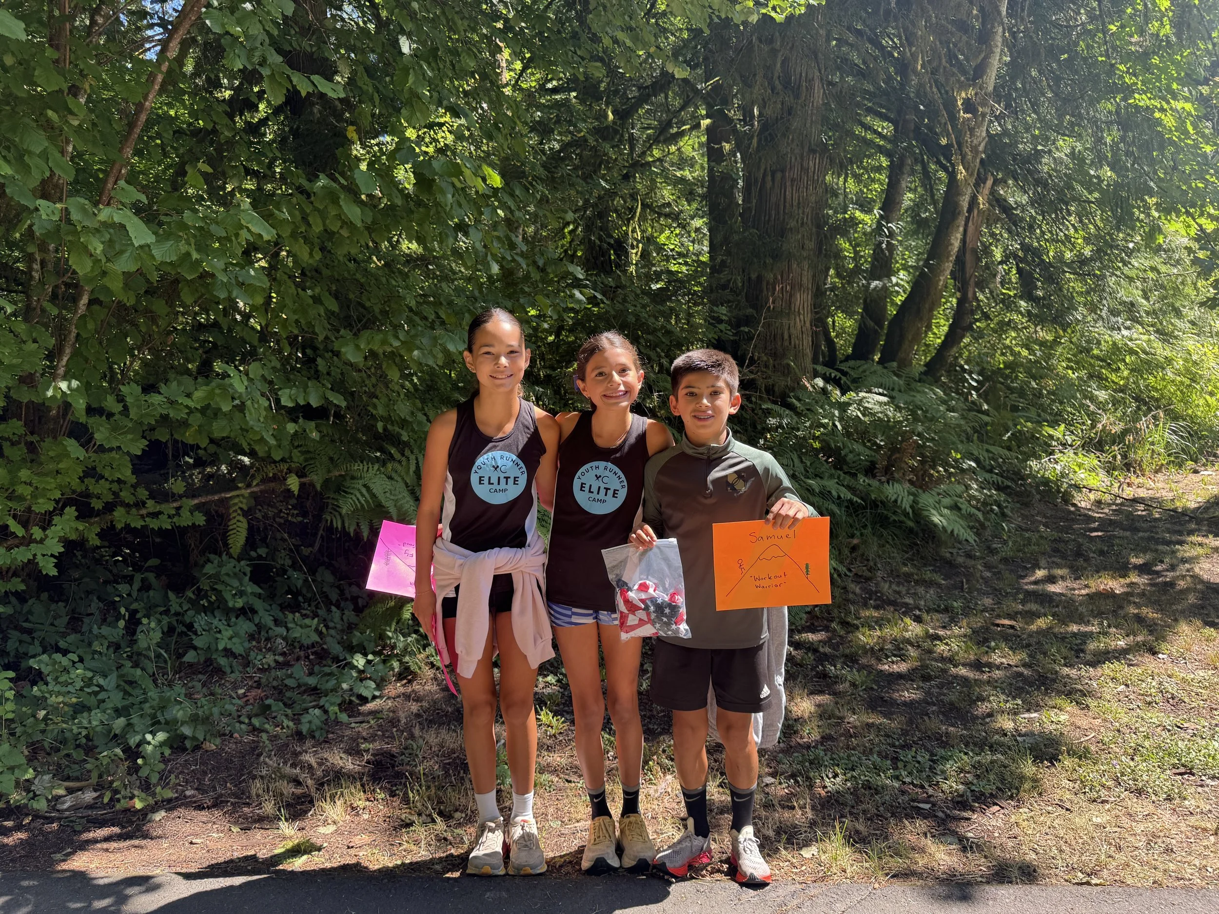 Athletes at the Elite Middle School Camp at Youth Runner Camps