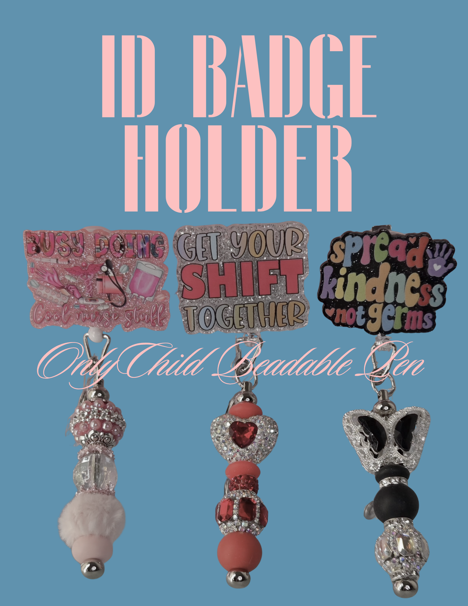 Beaded ID Badge Holder