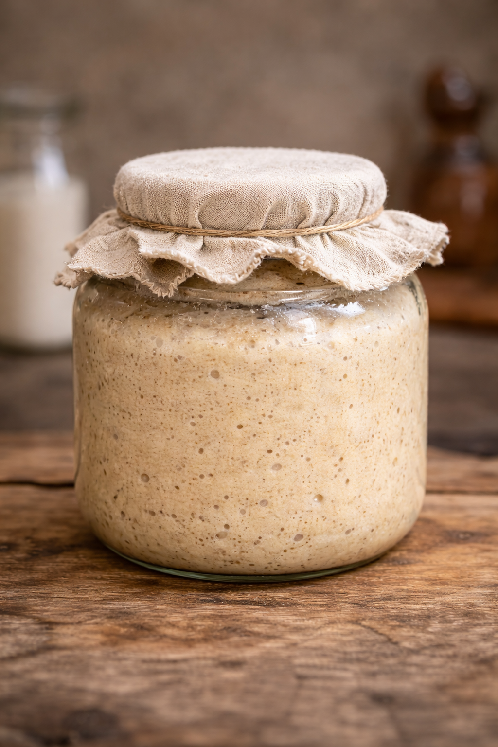 Bread dough rising from yeast fermentation