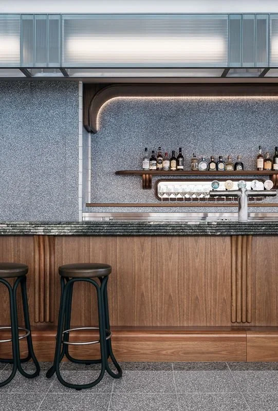 Detail of joinery and finishes in the refurbished amenities