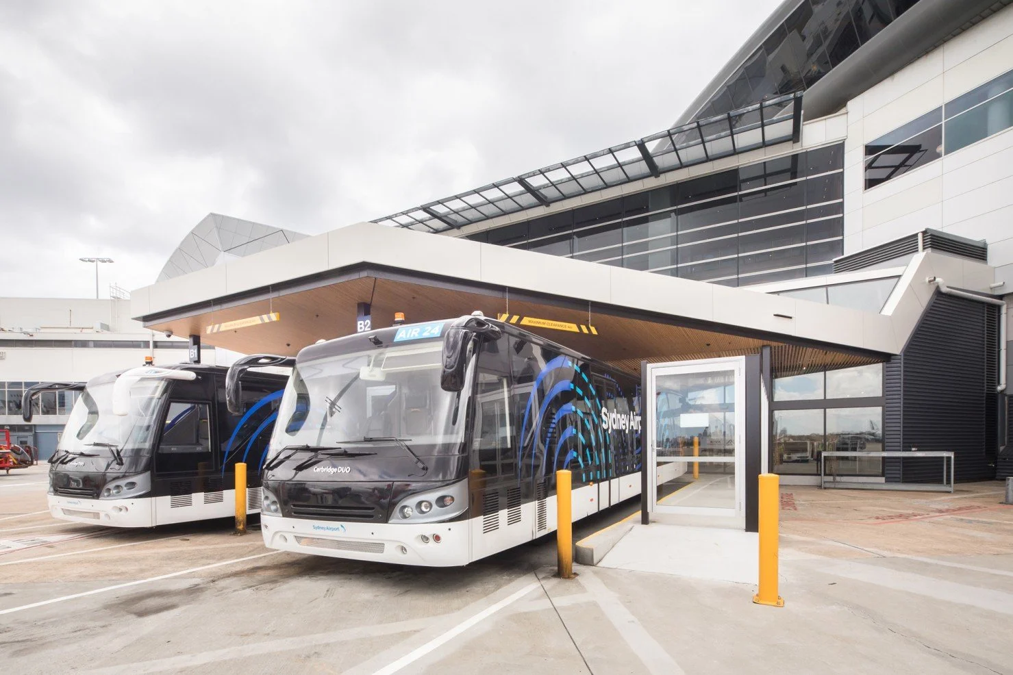 Interior of the T1 bussing terminal at Sydney Airport