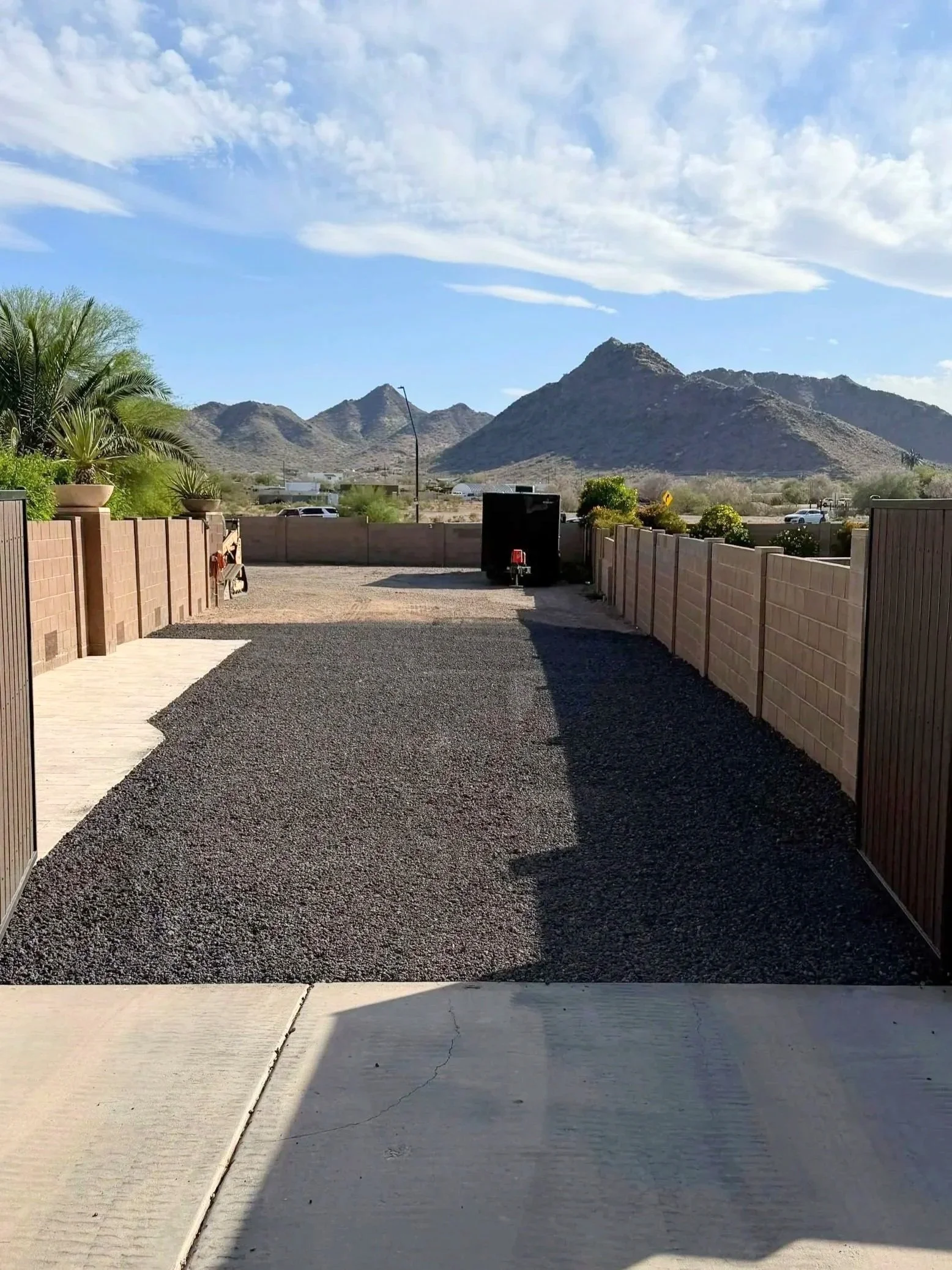 Residential Driveway Repair, Queen Creek, Slag Driveway grading, completed