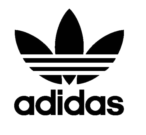 A black and white image of the Adidas logo with the classic trefoil design and the word 'adidas' underneath.