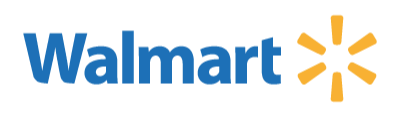 Walmart logo in blue and yellow.