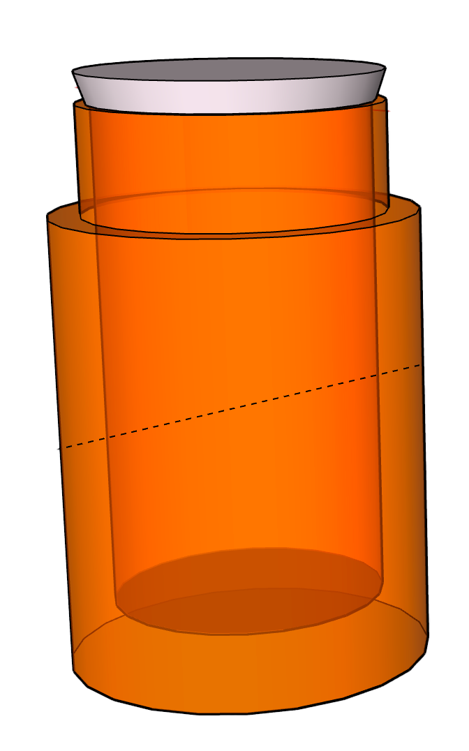 A 3D digital illustration of a giant pill bottle