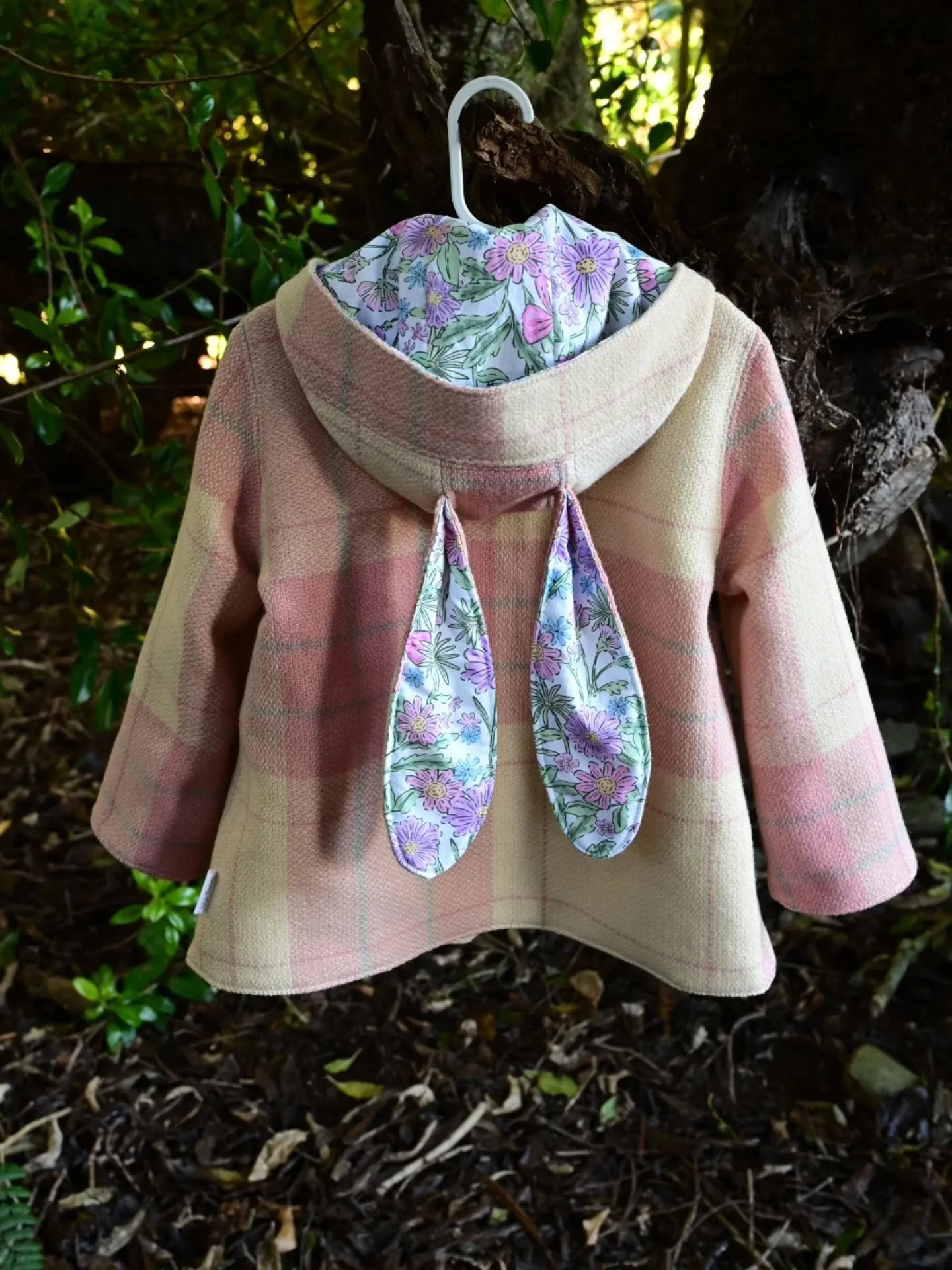 This bunny 🐰 coat is one my latest custom-made orders heading out the door this week. This repeat customer sent up her own wool blanket to be made into a coat for her and one for her little one. Both coats have the same wool, loop closures and pocke