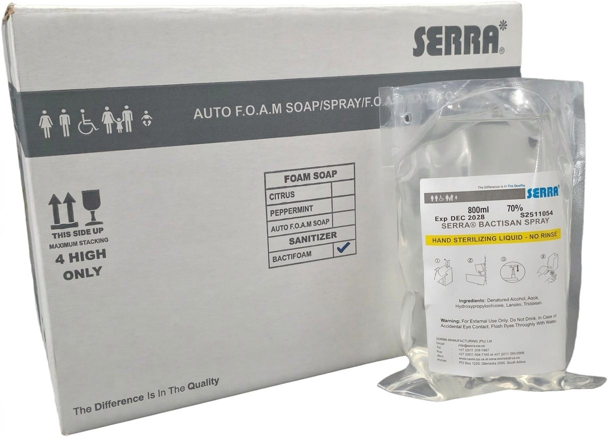 Serra® Bactisan Hand Sanitising Liquid - Pack Size 10