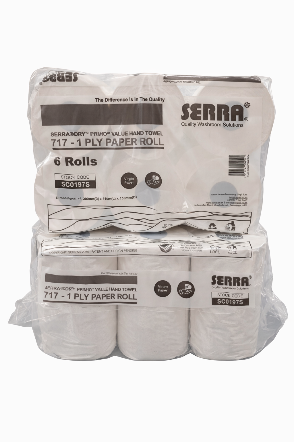 Serra® Primo™ 717 Hand Towel 1 Ply -Pack Size 6 (717)