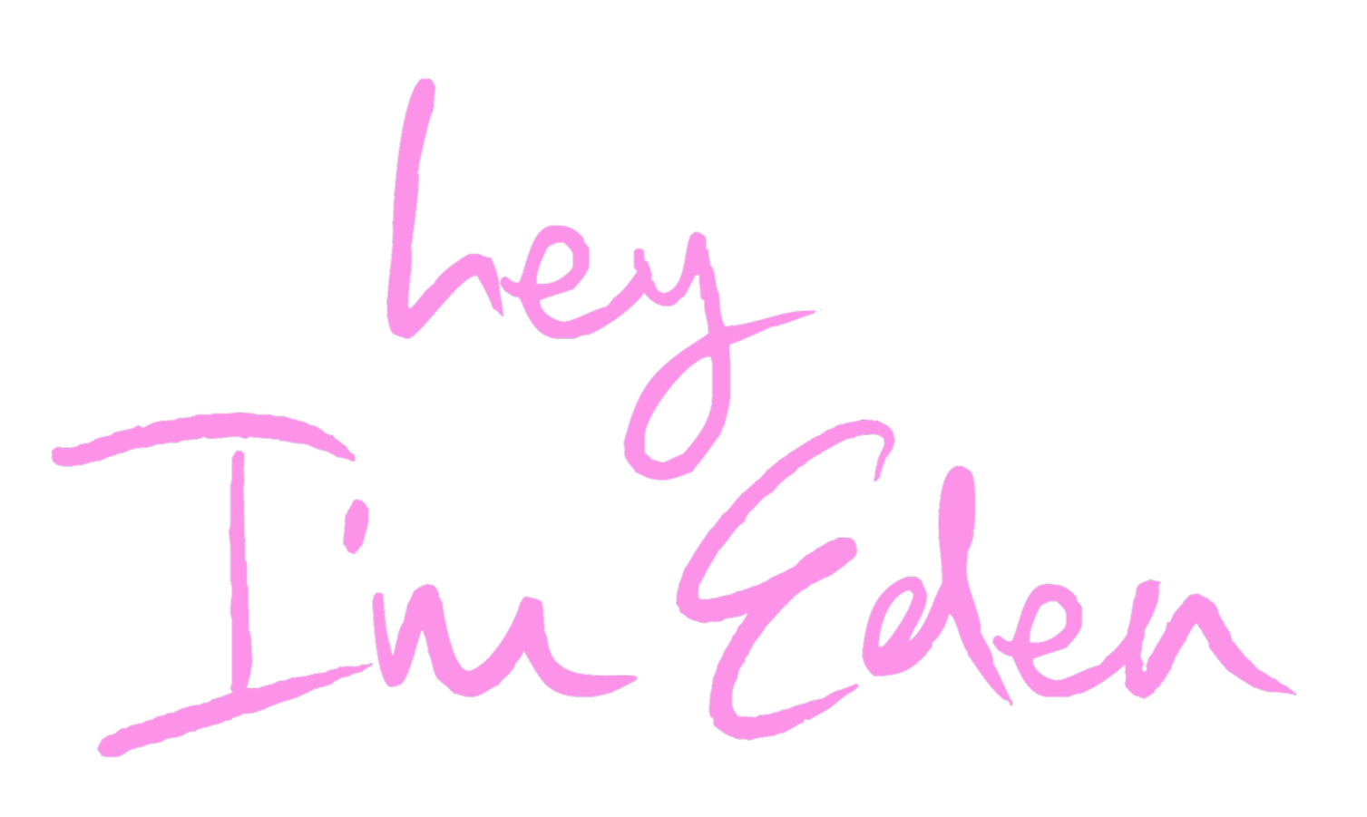 Pink handwritten text on black background that says 'hey I'm Lena'.