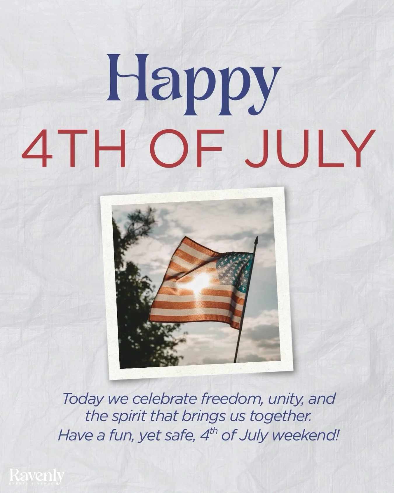 Happy 4th of July from all of us at Ravenly! We hope everyone has a fun and safe weekend celebrating!❤️🇺🇸💙