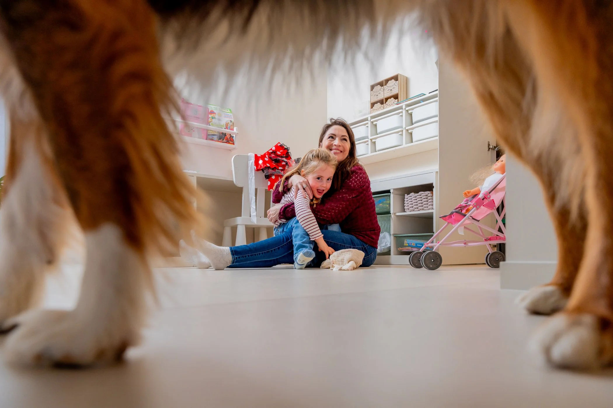 Michelle Geudens en haar dochter.