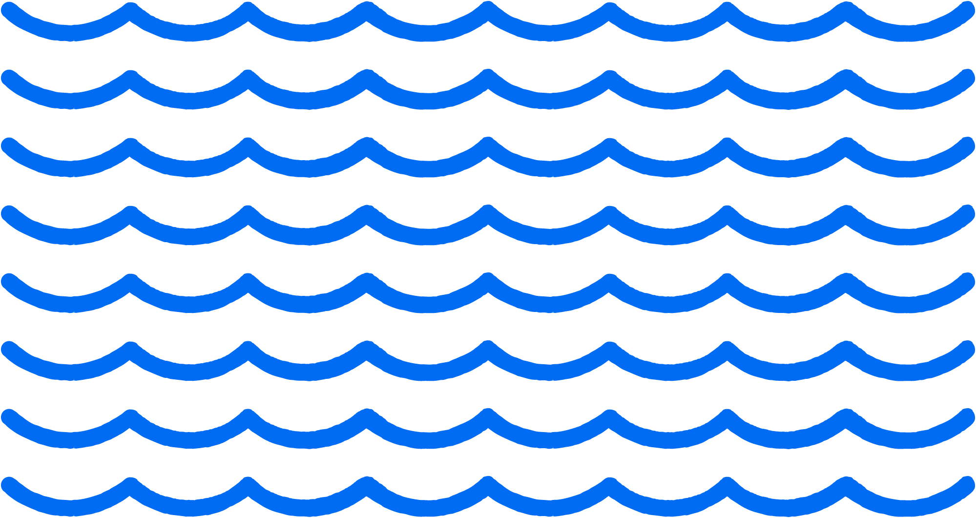 Blue wavy lines on a transparent background.