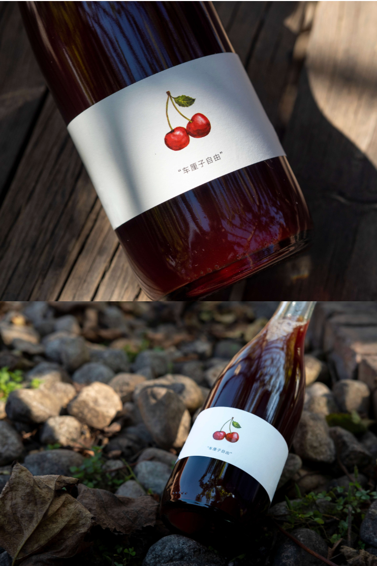 Botella de Cherry Bubble, Pét-Nat de cereza orgánico de FARMentation