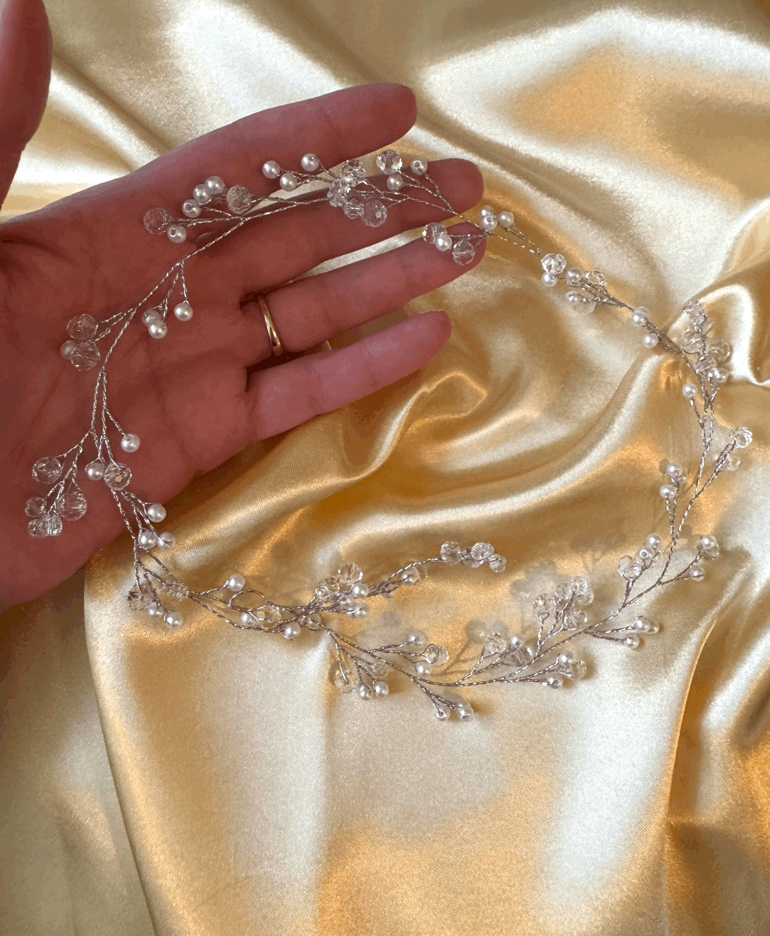 Crystal Pearl Bridal Hair Vine